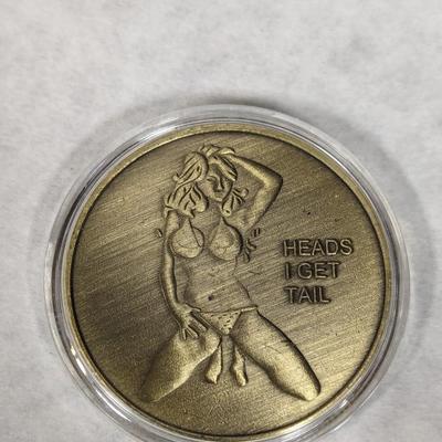 Pin Up Poster Bikini Heads & Tails Challenge Coin