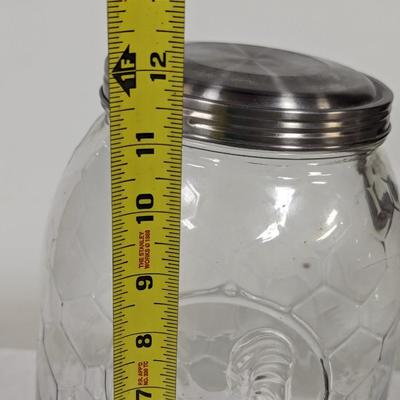 Iced Tea Glass Container With Metal Stand