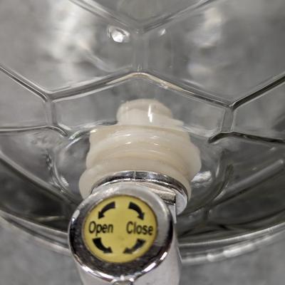 Iced Tea Glass Container With Metal Stand