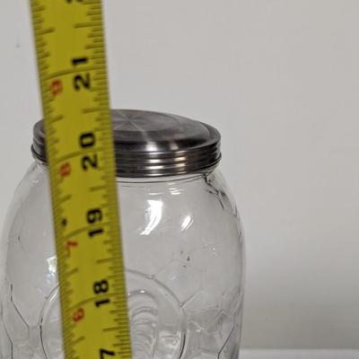 Iced Tea Glass Container With Metal Stand