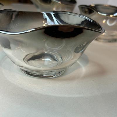 Vintage Mid-Century Modern Black Smoke Bowls Set of 4 Dorothy Tharpe Style Bowls