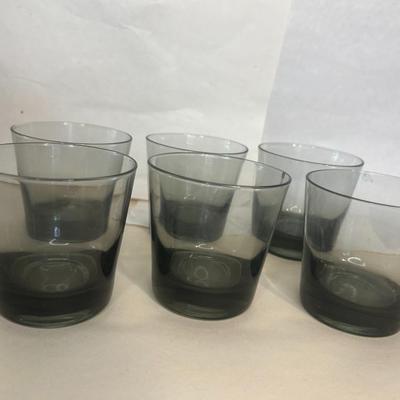 Vintage Libbey Smoky Gray Low-Ball Tumblers - Set of 6