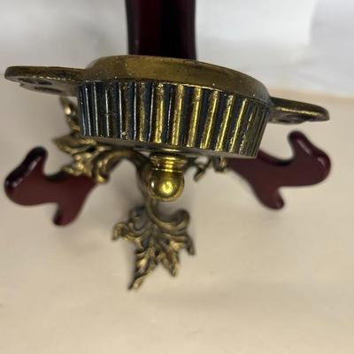 Vintage Ornate Solid Brass Candle Holder Sconce