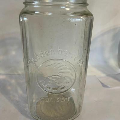 Vintage One Gallon Golden Harvest Canister Jar with GAC Stamp on Bottom