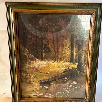 Vintage Oil Landscape Painting in Original Frame