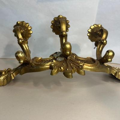 Vintage Syroco Gold 3 Arm Candle Wall Sconce Wall Candelabra