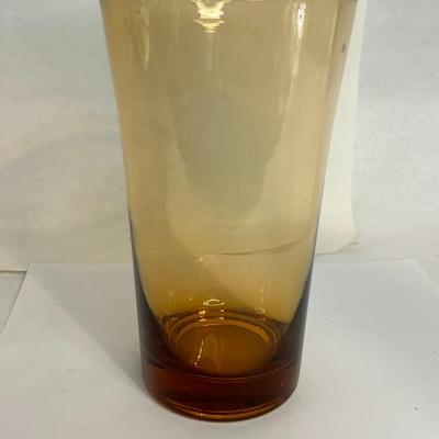 Vintage 1960s American Hand-Blown Amber Glass Tumbler