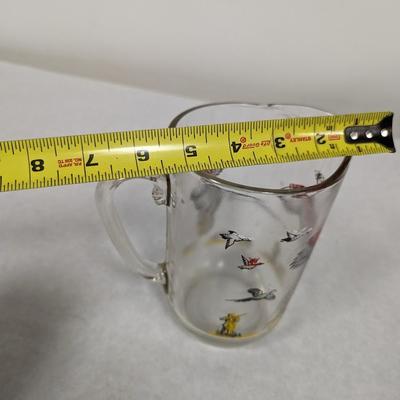 Vintage Pheasant Hunting Birds Glass Pitcher