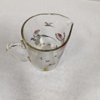 Vintage Pheasant Hunting Birds Glass Pitcher