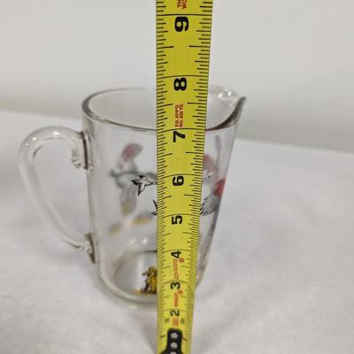 Vintage Pheasant Hunting Birds Glass Pitcher