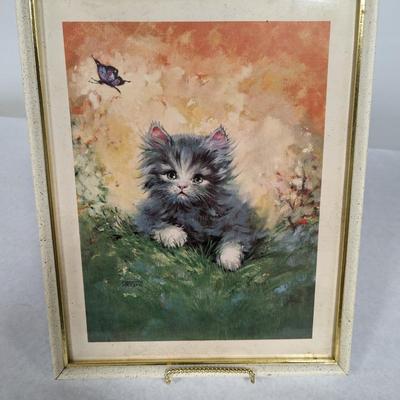 Framed Florence Kroger Cat Art