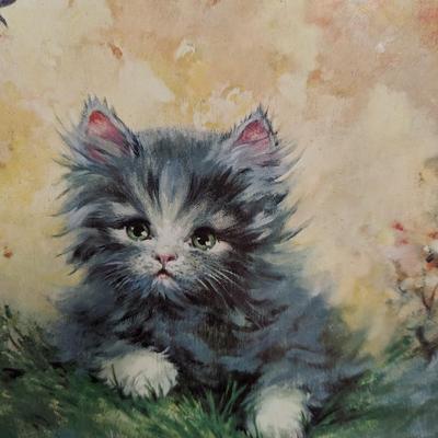 Framed Florence Kroger Cat Art
