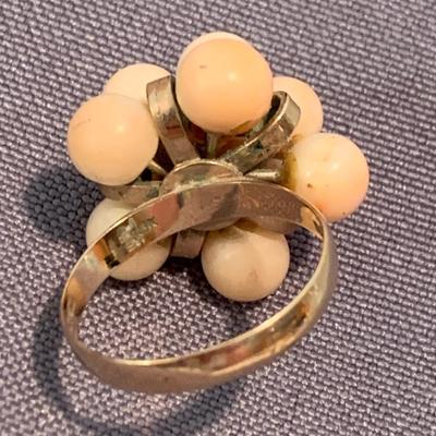 18k Yellow Gold Estate Ring w/ Pearls Size 6