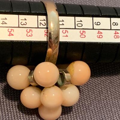 18k Yellow Gold Estate Ring w/ Pearls Size 6