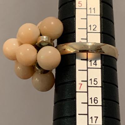 18k Yellow Gold Estate Ring w/ Pearls Size 6