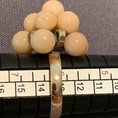 18k Yellow Gold Estate Ring w/ Pearls Size 6