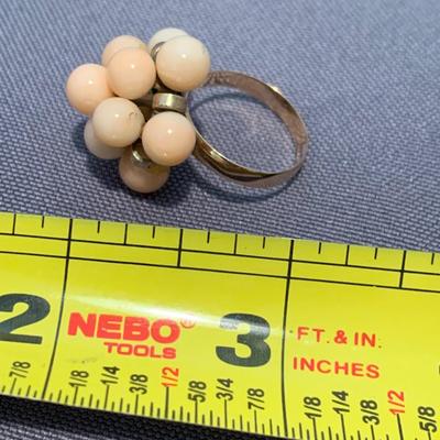 18k Yellow Gold Estate Ring w/ Pearls Size 6