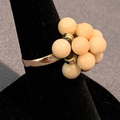 18k Yellow Gold Estate Ring w/ Pearls Size 6