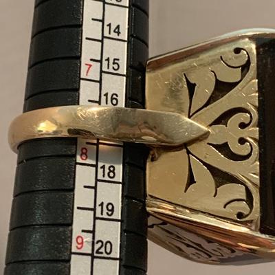 18k Yellow Gold Evening Ring with HUGE Stone Size 7 1/2 - 8