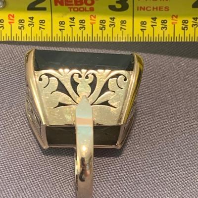 18k Yellow Gold Evening Ring with HUGE Stone Size 7 1/2 - 8