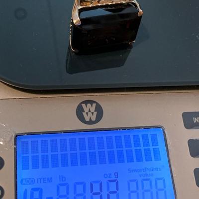 18k Yellow Gold Evening Ring with HUGE Stone Size 7 1/2 - 8