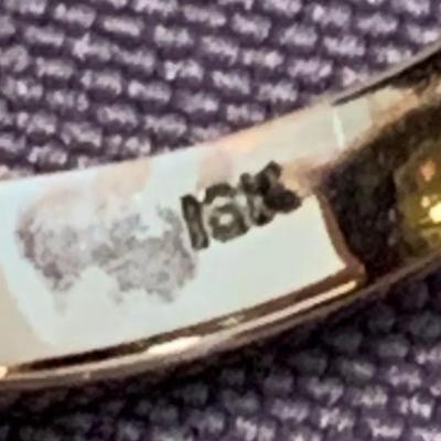 18k Yellow Gold Evening Ring with HUGE Stone Size 7 1/2 - 8