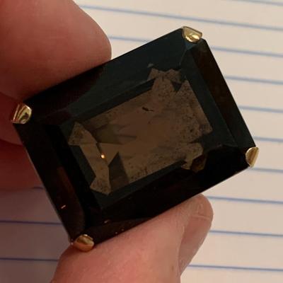 18k Yellow Gold Evening Ring with HUGE Stone Size 7 1/2 - 8
