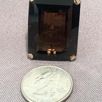 18k Yellow Gold Evening Ring with HUGE Stone Size 7 1/2 - 8