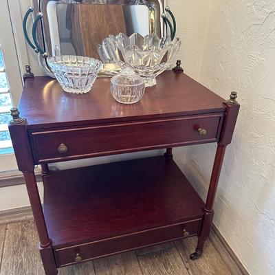 Occasional table and decorative crystal