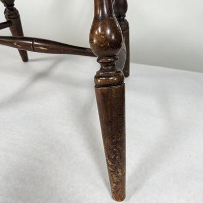 Vintage Wooden Chair With Rattan Seat