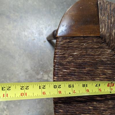 Vintage Wooden Chair With Rattan Seat