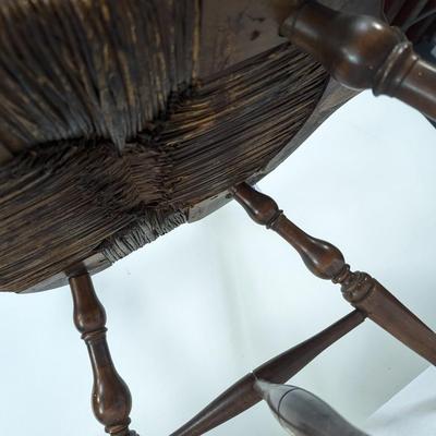 Vintage Wooden Chair With Rattan Seat
