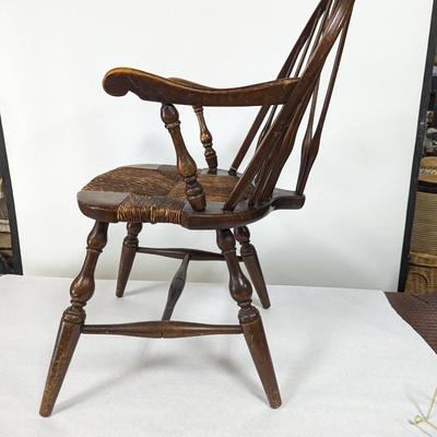 Vintage Wooden Chair With Rattan Seat