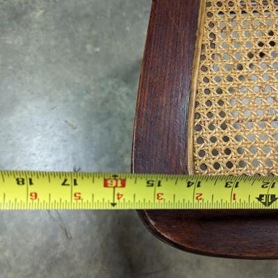Vintage Wooden Chair With Rattan Seat