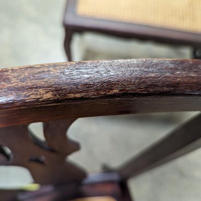 Vintage Wooden Chair With Rattan Seat