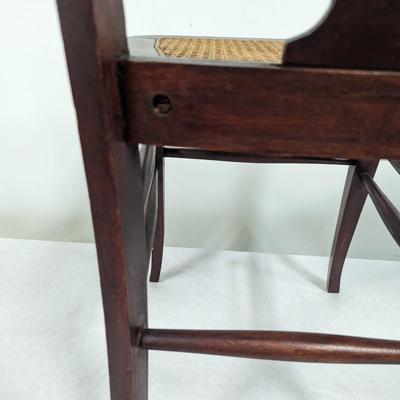 Vintage Wooden Chair With Rattan Seat