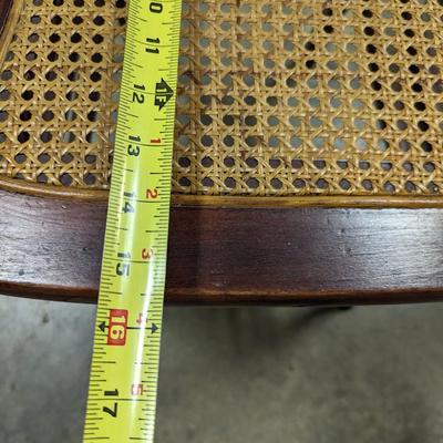 Vintage Wooden Chair With Rattan Seat