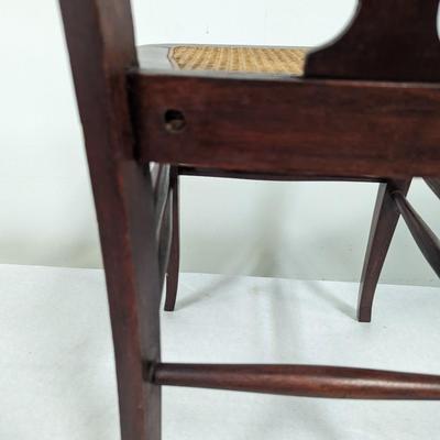 Vintage Wooden Chair With Rattan Seat