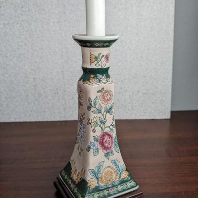 Vintage Lamp Ceramic Asian Inspired Works Square Base