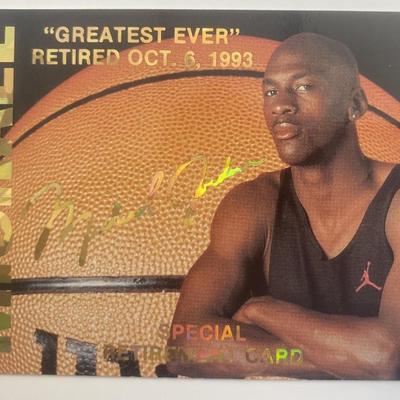 Michael Jordan Facsimile  signed Special Retirement Card