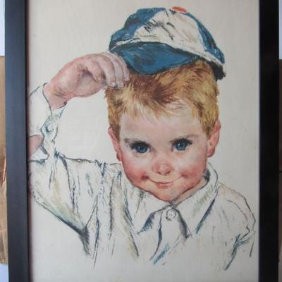 Vintage Picture of Adorable Little Boy Wearing Cap