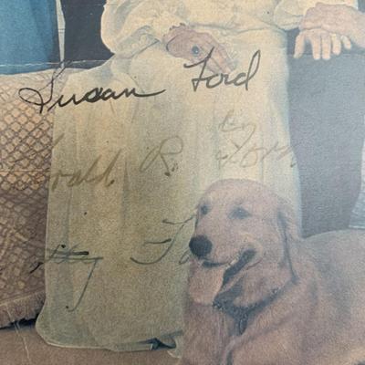 President Ford signed family magazine photo. GFA Authenticated