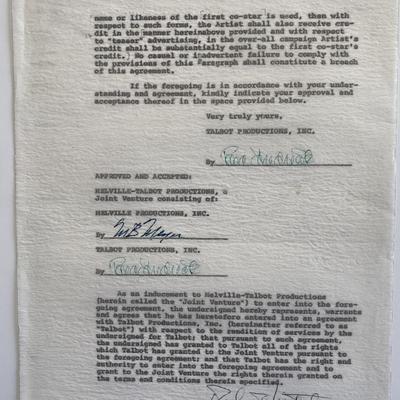 Robert Mitchum signed document