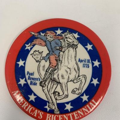 Paul Revere's Ride April 18 1775 Americas bicentennial pin