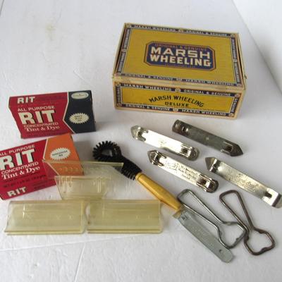 Lot of Openers, Rit Dye Packs, Retro Bag Clips