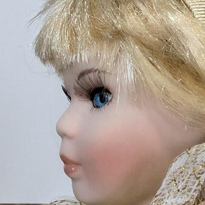 Vintage Seymour Mann Ceramic Doll Angel Gold Dress