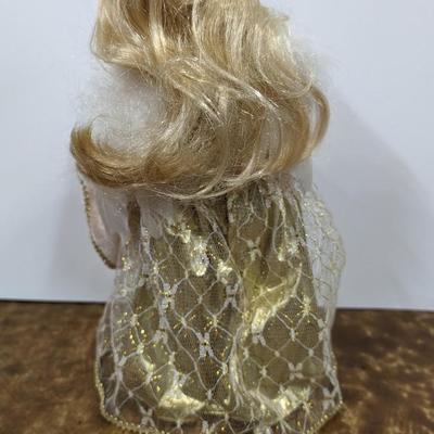 Vintage Seymour Mann Ceramic Doll Angel Gold Dress