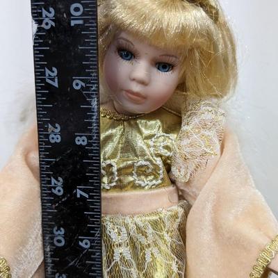 Vintage Seymour Mann Ceramic Doll Angel Gold Dress