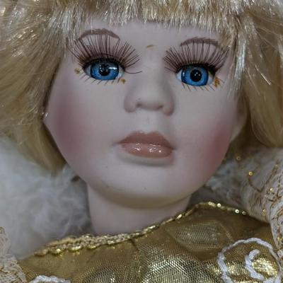 Vintage Seymour Mann Ceramic Doll Angel Gold Dress