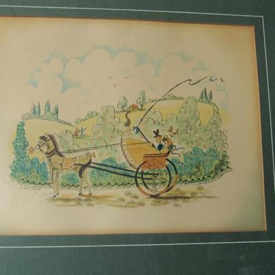 Vintage Framed Print, Horse and Carriage